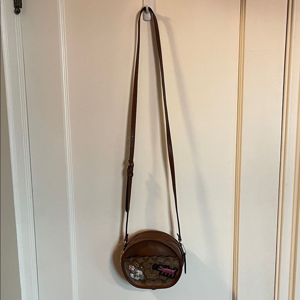 Special Edition Coach by Keith Haring Brown and Tan Mini Canteen Crossbody - Picture 6 of 10
